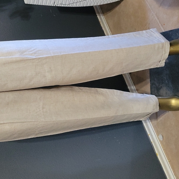 Vintage Retro Linen Blend Pleated Cream Trousers Size 6 - 8 - Picture 3 of 11